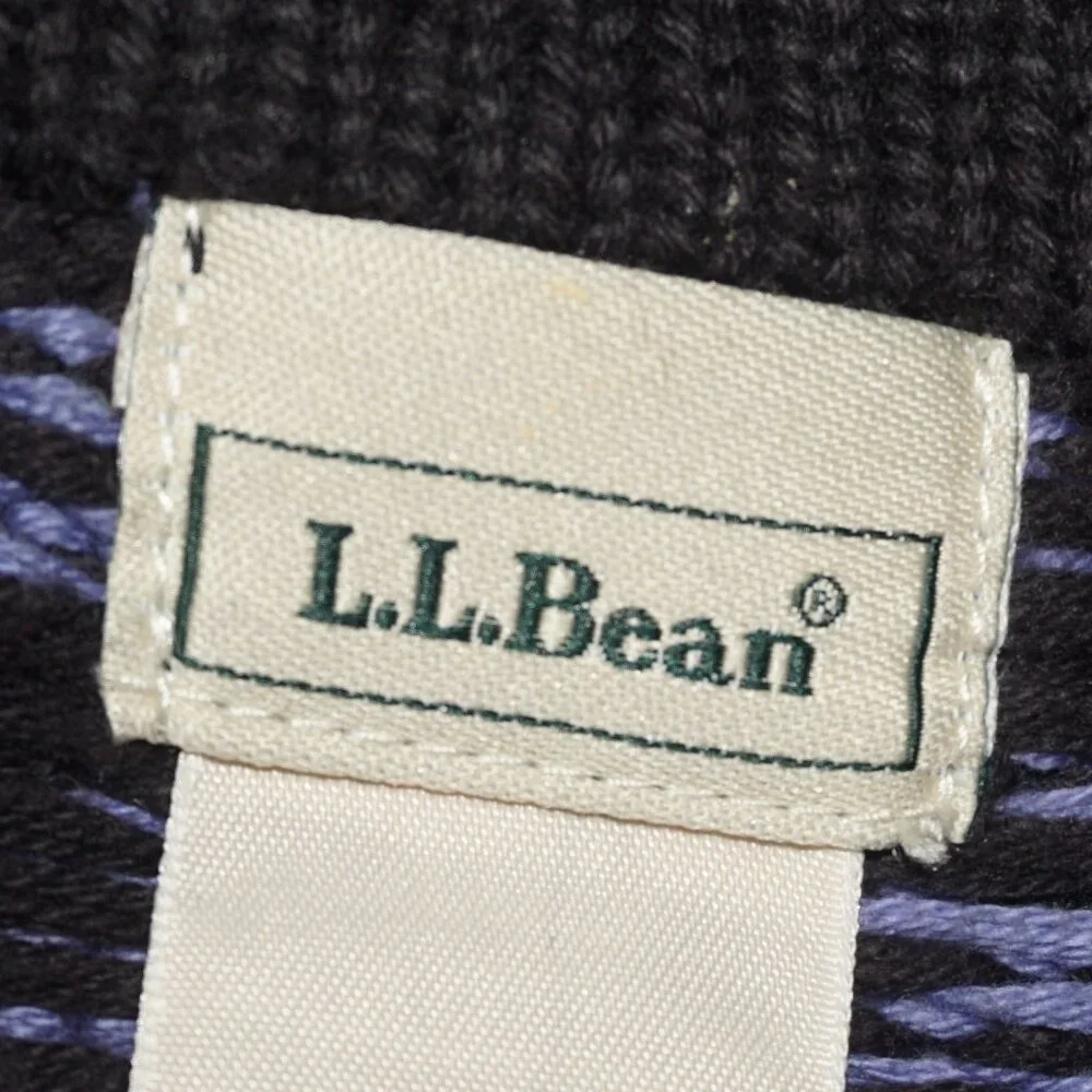 Vintage LL Bean Intarsia Snowflake Knit Cardigan Sweater - Picture 5 of 9